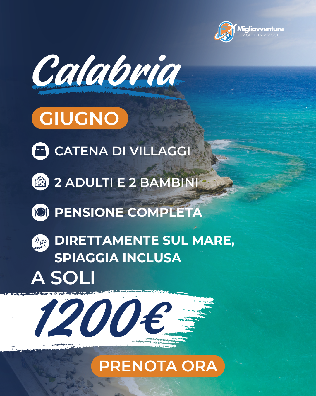 Calabria – a Giugno in un villaggio sul mare tutto incluso per famiglie a soli 1200€