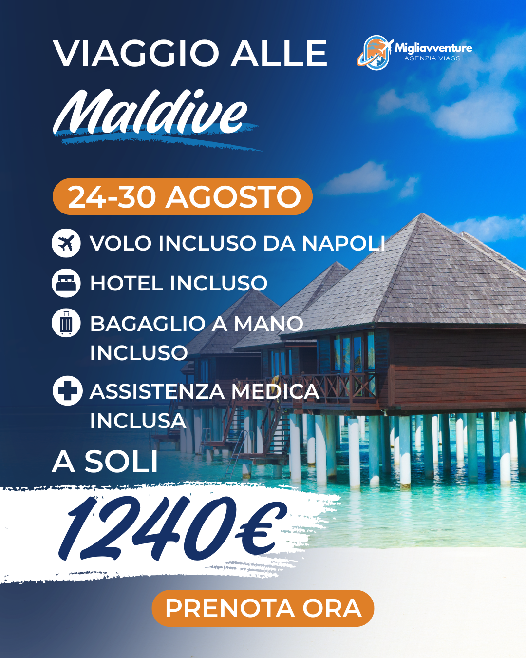 Maldive: dal 24 al 30 Agosto a soli 1240€. Volo + Hotel incluso.