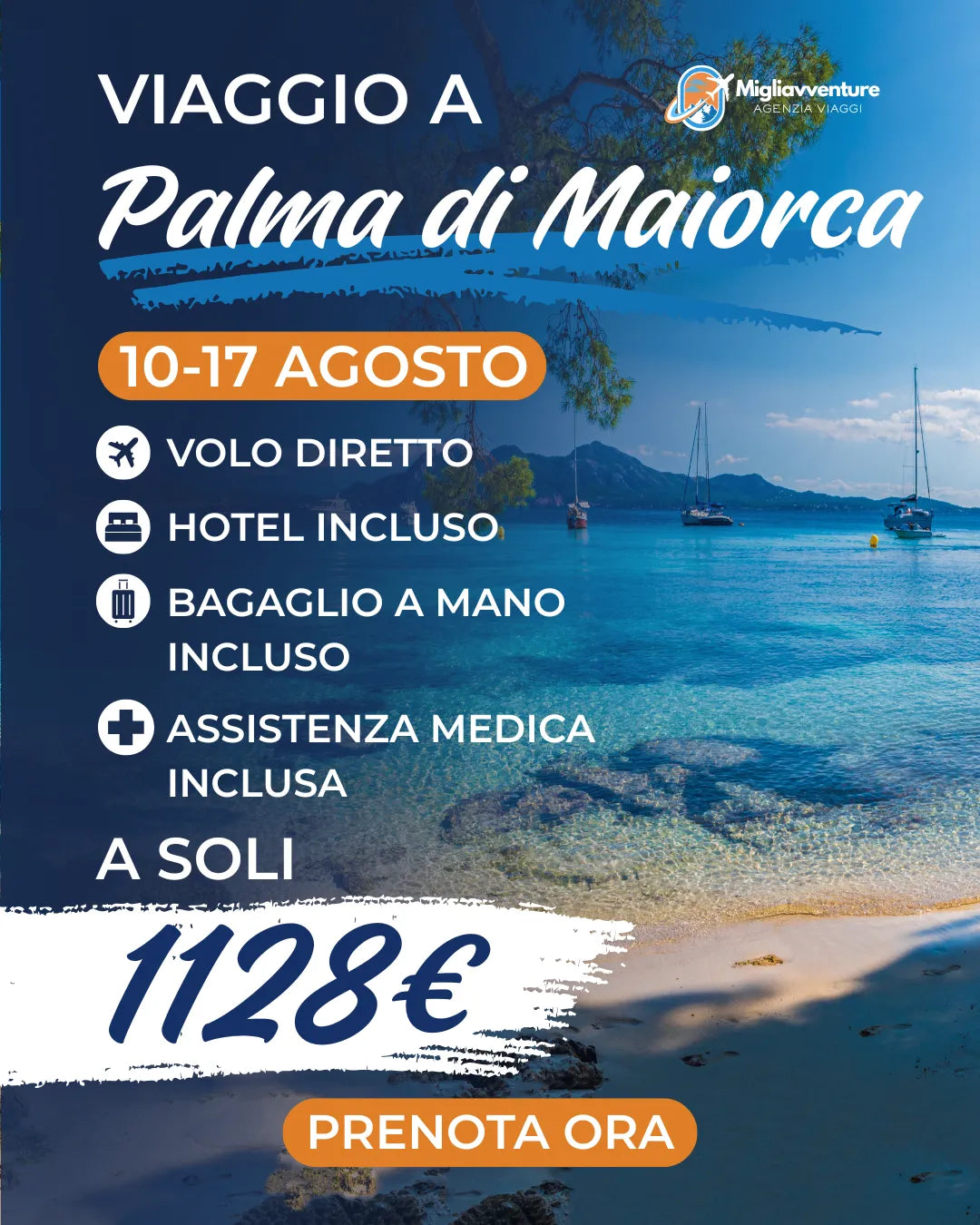 Palma di Maiorca dal 10 al 17 Agosto  – Volo Diretto + Hotel a soli 1128€